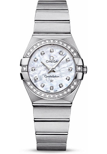 Omega Constellation 123.15.27.60.55.001 Ladies Quartz 27mm Brushed Steel Case - Diamond Bezel - Mother-Of-Pearl Diamond Dial Main image