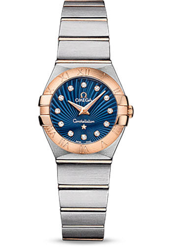 Omega Constellation 123.20.24.60.53.001 Ladies Quartz 24mm Brushed Steel And Red Gold Case - Blue Supernova Diamond Dial Main image