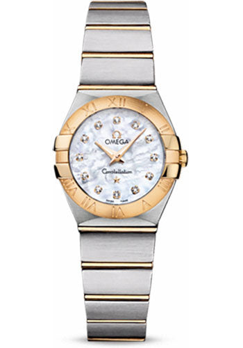 Omega Constellation 123.20.24.60.55.002 Ladies Quartz 24mm Brushed Steel And Yellow Gold Case - Mother-Of-Pearl Diamond Dial