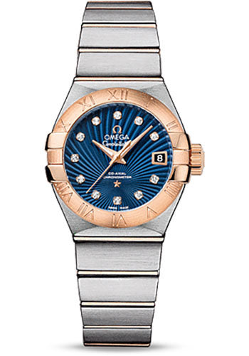 Omega Constellation 123.20.27.20.53.001 Ladies Chronometer 27mm Brushed Steel And Red Gold Case - Blue Supernova Diamond Dial