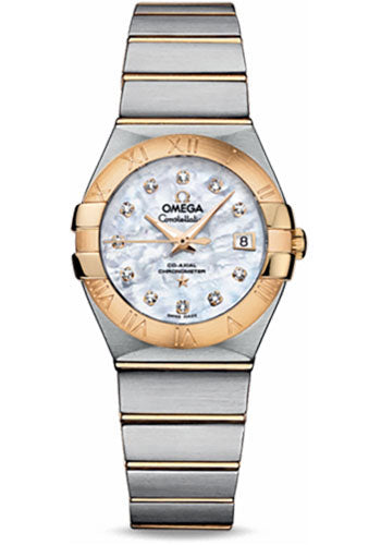 Omega Constellation 123.20.27.20.55.003 Ladies Chronometer 27mm Brushed Steel And Yellow Gold Case - Mother-Of-Pearl Diamond Dial