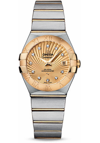 Omega Constellation 123.20.27.20.58.001 Ladies Chronometer 27mm Brushed Steel And Yellow Gold Case - Champagne Supernova Diamond Dial