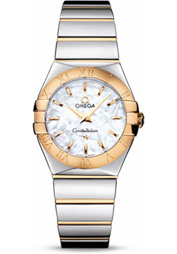 Omega Constellation 123.20.27.60.05.004 Ladies Polished Quartz 27mm Polished Steel And Yellow Gold Case - Mother-Of-Pearl Dial - Steel And Yellow Gold Bracelet
