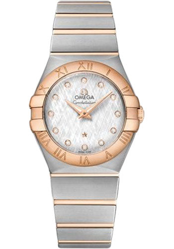 Omega Constellation 123.20.27.60.52.002 Quartz 27mm Steel And Red Gold Case - White -Silvery Diamond Dial