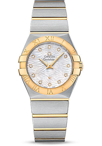 Omega Constellation 123.20.27.60.55.008 Quartz 27mm Steel Case - Yellow Gold Bezel - Mother-Of-Pearl Diamond Dial