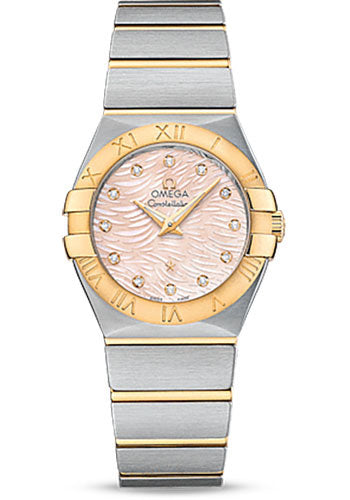 Omega Constellation 123.20.27.60.57.005 Quartz 27mm Steel Case - 18K Yellow Gold Bezel - Pink Mother-Of-Pearl Diamond Dial Main image