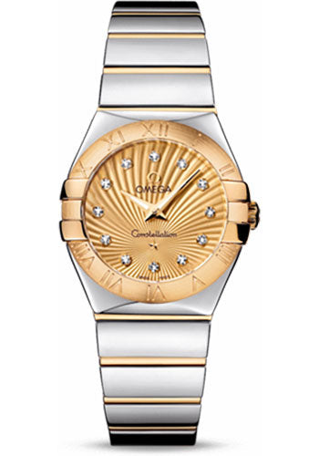 Omega Constellation 123.20.27.60.58.002 Ladies Polished Quartz 27mm Polished Steel And Yellow Gold Case - Champagne Diamond Dial - Steel And Yellow Gold Bracelet Main image
