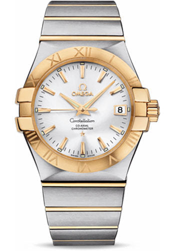 Omega Constellation 123.20.35.20.02.002 Gents Chronometer 35mm Brushed Steel And Yellow Gold Case - Silver Dial