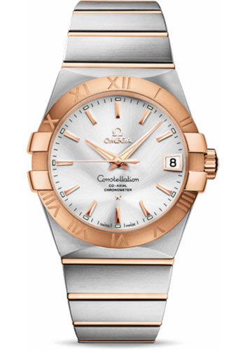 Omega Constellation 123.20.38.21.02.001 Gents Chronometer 38mm Brushed Steel And Red Gold Case - Silver Dial Main image