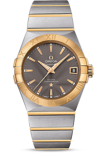 Omega Constellation 123.20.38.21.06.001 Co-Axial 38mm Steel Case - 18K Yellow Gold Bezel - Grey Dial Main image