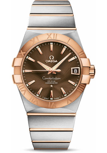 Omega Constellation 123.20.38.21.13.001 Gents Chronometer 38mm Brushed Steel And Red Gold Case - Brown Dial
