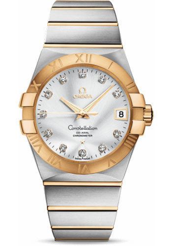 Omega Constellation 123.20.38.21.52.002 Gents Chronometer 38mm Brushed Steel And Yellow Gold Case - Silver Diamond Dial Main image