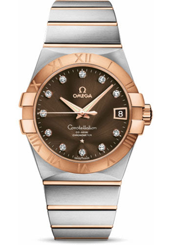 Omega Constellation 123.20.38.21.63.001 Gents Chronometer 38mm Brushed Steel And Red Gold Case - Brown Diamond Dial Main image
