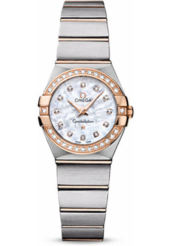 Omega Constellation 123.25.24.60.55.001 Ladies Quartz 24mm Brushed Steel And Red Gold Case - Diamond Bezel - Mother-Of-Pearl Diamond Dial Main image