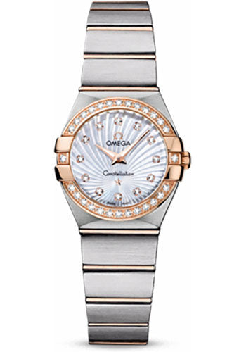 Omega Constellation 123.25.24.60.55.002 Ladies Quartz 24mm Brushed Steel And Red Gold Case - Diamond Bezel - Mother-Of-Pearl Diamond Dial Main image