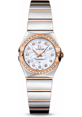 Omega Constellation 123.25.24.60.55.005 Ladies Polished Quartz 24mm Polished Steel And Red Gold Case - Diamond Bezel - Mother-Of-Pearl Diamond Dial - Steel And Red Gold Bracelet Main image