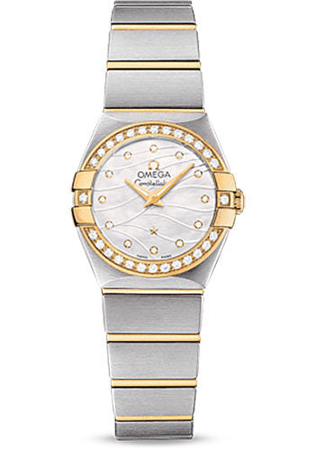 Omega Constellation 123.25.24.60.55.011 Quartz 24mm Steel And Yellow Gold Case - Diamond-Set Yellow Gold Bezel - Mother-Of-Pearl Diamond Dial - Steel Bracelet