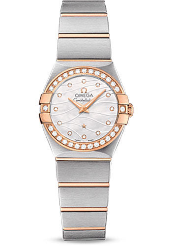 Omega Constellation 123.25.24.60.55.012 Quartz 24mm Steel And Red Gold Case - Diamond-Set Red Gold Bezel - Mother-Of-Pearl Diamond Dial - Steel Bracelet