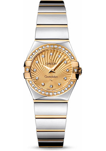 Omega Constellation 123.25.24.60.58.002 Ladies Polished Quartz 24mm Polished Steel And Yellow Gold Case - Diamond Bezel - Champagne Diamond Dial - Steel And Yellow Gold Bracelet Main image