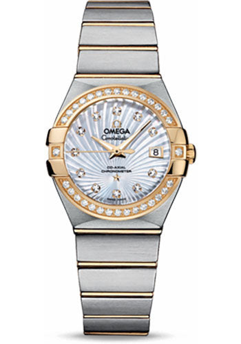 Omega Constellation 123.25.27.20.55.002 Ladies Chronometer 27mm Brushed Steel And Yellow Gold Case - Diamond Bezel - Mother-Of-Pearl Supernova Diamond Dial Main image