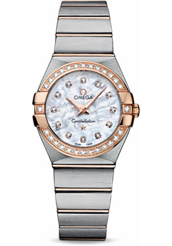 Omega Constellation 123.25.27.60.55.001 Ladies Quartz 27mm Brushed Steel And Red Gold Case - Diamond Bezel - Mother-Of-Pearl Diamond Dial Main image
