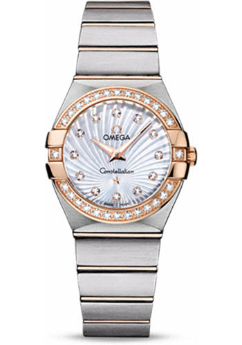 Omega Constellation 123.25.27.60.55.002 Ladies Quartz 27mm Brushed Steel And Red Gold Case - Diamond Bezel - Mother-Of-Pearl Diamond Dial Main image
