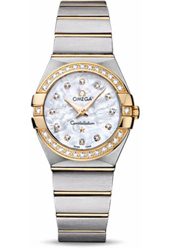 Omega Constellation 123.25.27.60.55.003 Ladies Quartz 27mm Brushed Steel And Yellow Gold Case - Diamond Bezel - Mother-Of-Pearl Diamond Dial Main image