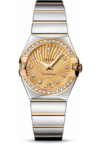 Omega Constellation 123.25.27.60.58.002 Ladies Polished Quartz 27mm Polished Steel And Yellow Gold Case - Diamond Bezel - Champagne Diamond Dial - Steel And Yellow Gold Bracelet Main image