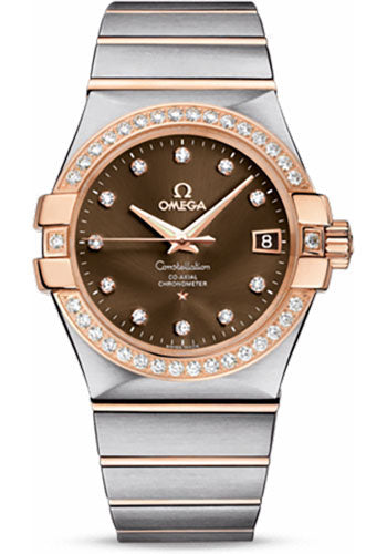 Omega Constellation 123.25.35.20.63.001 Gents Chronometer 35mm Brushed Steel And Red Gold Case - Diamond Bezel - Brown Diamond Dial Main image