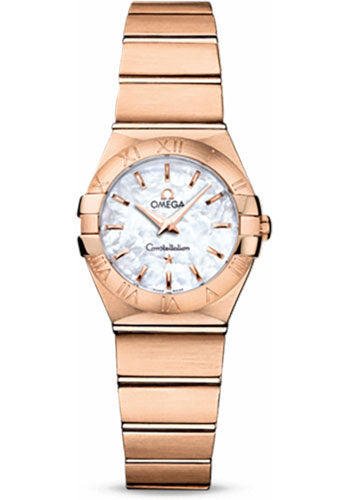 Omega Constellation 123.50.24.60.05.001 Ladies Quartz 24mm Brushed Red Gold Case - Mother-Of-Pearl Dial