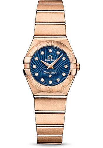 Omega Constellation 123.50.24.60.53.001 Quartz 24mm Brushed Red Gold Case - Blue Supernova Diamond Dial