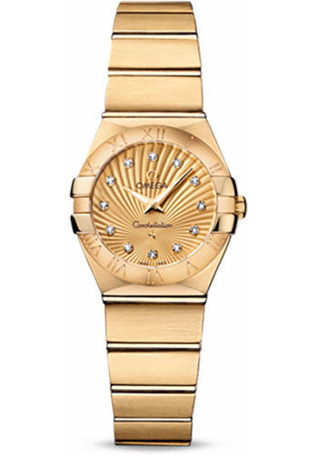 Omega Constellation 123.50.24.60.58.001 Ladies Quartz 24mm Brushed Yellow Gold Case - Champagne Diamond Dial Main image