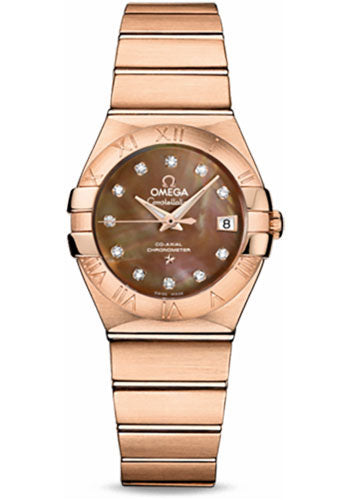 Omega Constellation 123.50.27.20.57.001 Ladies Chronometer 27mm Brushed Red Gold Case - Mother-Of-Pearl Diamond Dial Main image