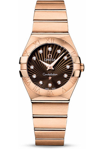 Omega Constellation 123.50.27.60.63.001 Ladies Quartz 27mm Brushed Red Gold Case - Brown Diamond Dial Main image