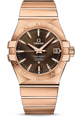 Omega Constellation 123.50.35.20.13.001 Gents Chronometer 35mm Brushed Red Gold Case - Brown Dial