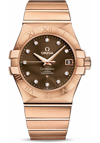 Omega Constellation 123.50.35.20.63.001 Gents Chronometer 35mm Brushed Red Gold Case - Brown Diamond Dial Main image