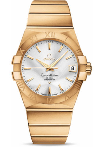 Omega Constellation 123.50.38.21.02.002 Gents Chronometer 38mm Brushed Yellow Gold Case - Silver Dial Main image