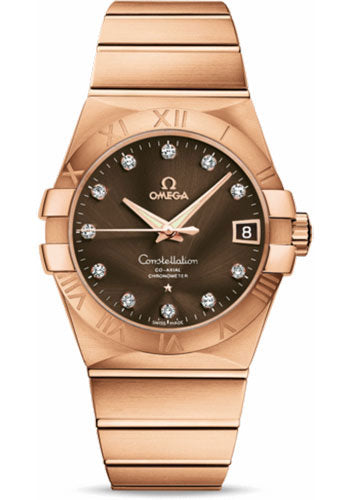 Omega Constellation 123.50.38.21.63.001 Gents Chronometer 38mm Brushed Red Gold Case - Brown Diamond Dial Main image