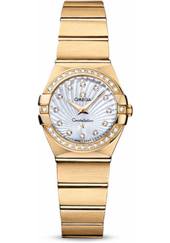Omega Constellation 123.55.24.60.55.003 Ladies Quartz 24mm Brushed Yellow Gold Case - Diamond Bezel - Mother-Of-Pearl Diamond Dial Main image