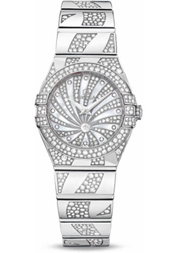 Omega Constellation 123.55.24.60.55.012 Ladies Luxury Edition 24mm White Gold Case - Snow-Set Diamond Bezel - Mother-Of-Pearl Diamond Dial Main image