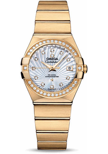 Omega Constellation 123.55.27.20.55.002 Ladies Chronometer 27mm Brushed Yellow Gold Case - Diamond Bezel - Mother-Of-Pearl Supernova Diamond Dial Main image