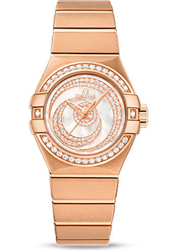 Omega Constellation 123.55.27.20.55.005 Ladies Luxury Edition 27mm Red Gold Case - Diamond Bezel - Mother-Of-Pearl Diamond Dial Main image