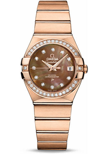 Omega Constellation 123.55.27.20.57.001 Ladies Chronometer 27mm Brushed Red Gold Case - Diamond Bezel - Dark Mother-Of-Pearl Diamond Dial Main image