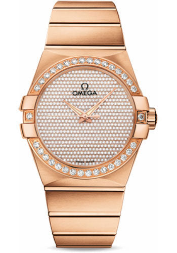 Omega Constellation 123.55.38.20.99.004 Gents Jewellery 38mm Brushed Red Gold Case - Diamond Bezel - Diamond Paved Dial