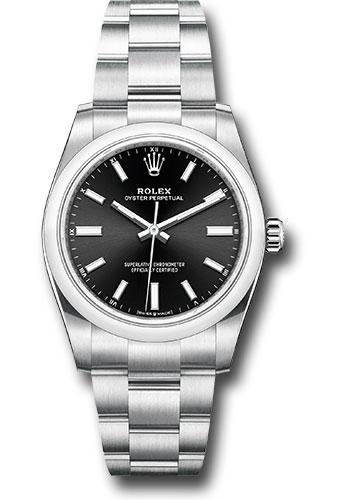 Rolex Oyster Perpetual 124200 34 Domed Bezel - Black Index Dial - Oyster Bracelet - 2020 Release - bkio