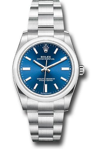 Rolex Oyster Perpetual 124200 34 Domed Bezel - Blue Index Dial - Oyster Bracelet - 2020 Release - bluio Main image