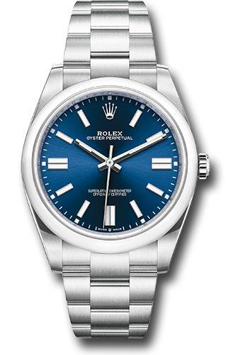 Rolex Oyster Perpetual 124300 41 Domed Bezel - Blue Index Dial - Oyster Bracelet - 2020 Release - bluio