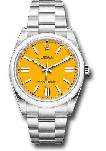 Rolex Oyster Perpetual 124300 41 Domed Bezel - Yellow Index Dial - Oyster Bracelet - 2020 Release - yio