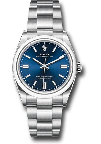 Rolex Oyster Perpetual 126000 36 Domed Bezel - Blue Index Dial - Oyster Bracelet - 2020 Release - bluio