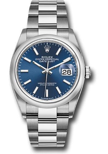 Rolex Datejust 126200 Steel 36 Domed Bezel - Blue Index Dial - Oyster Bracelet - 2019 Release - blio Main image
